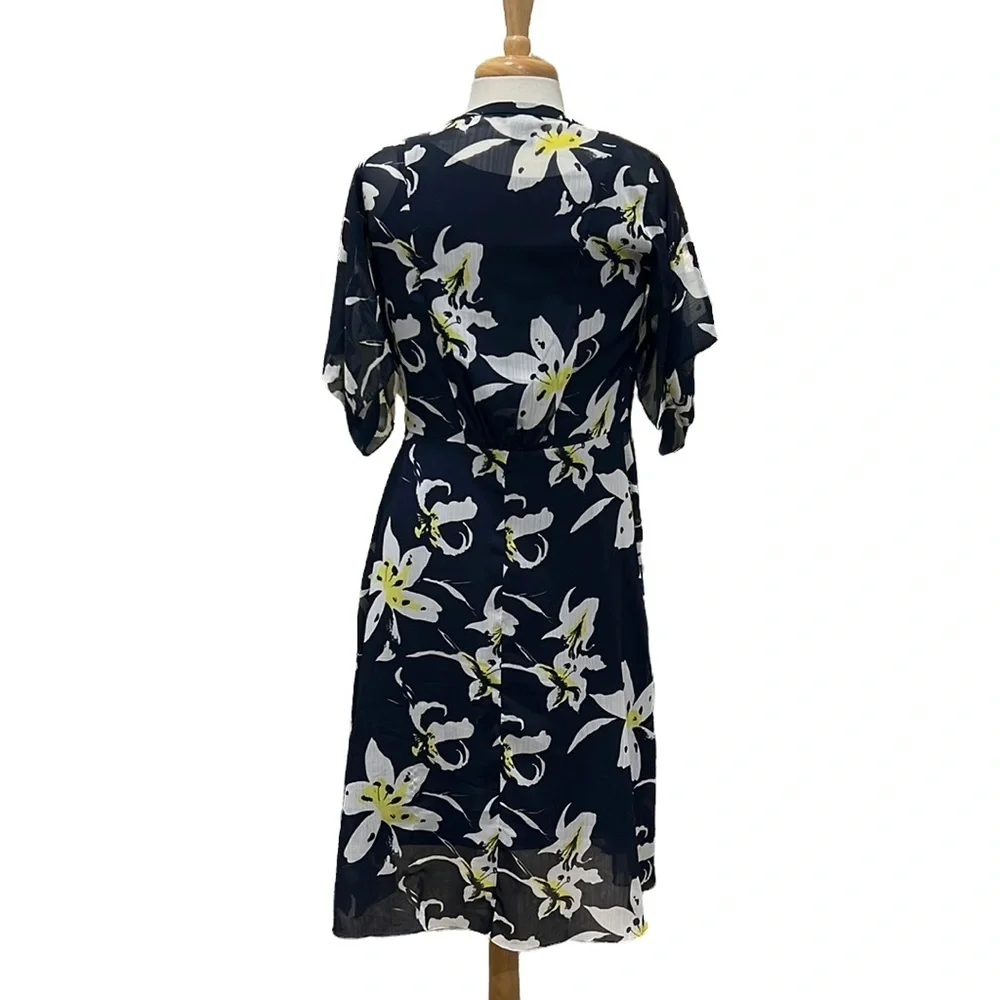 Club Monaco Blue Floral Print Dress Size 00